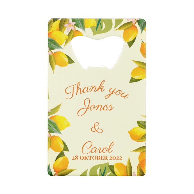 Custom Thank you Wedding watercolor lemonade (Front)