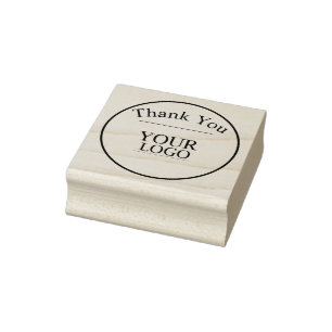 Custom Thank You with Company or Business Logo Rubber Stamp