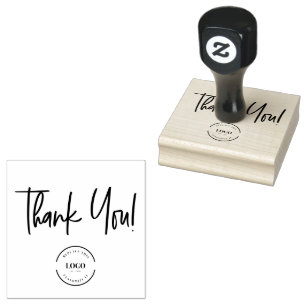 Custom Thank You with Small Business Logo Rubber Stamp