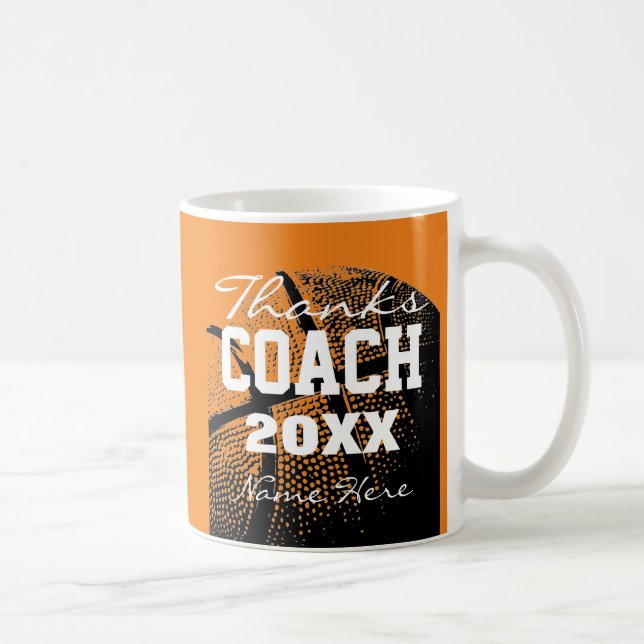 Custom Thanks Basketball coach coffee mug (Right)