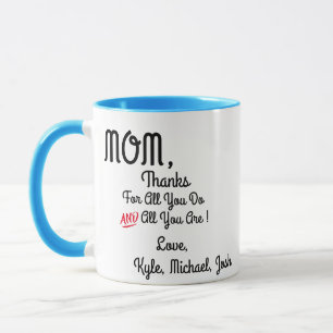 Custom Thanks Mum Mug: Perfect Mother's Day Gift Mug