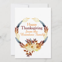 Custom  Thanksgiving Autumn Leaves Holiday card