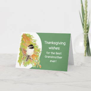 Custom Thanksgiving  Bird Autumn Grandmother Holiday Card