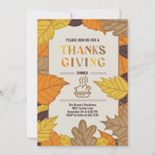 Custom Thanksgiving Dinner Personalised Fall Invitation