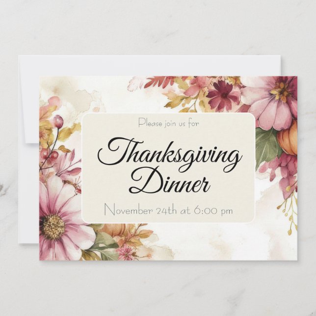 Custom Thanksgiving Dinner Pumpkin Invitation (Front)