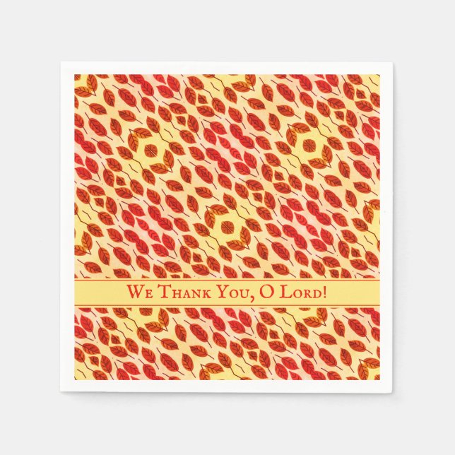 Custom THANKSGIVING Fall Autumn Leaves Napkin (Front)