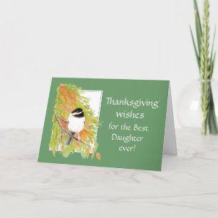 Custom Thanksgiving Humor Bird Autumn Daughter Holiday Card