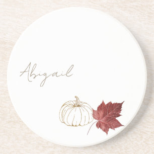 Custom Thanksgiving Pumpkin Holiday Table Coaster