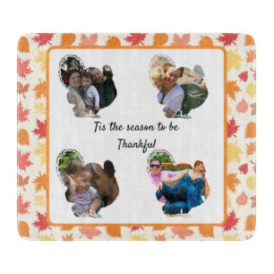 Custom thanksgiving turkey photo collage cutting board