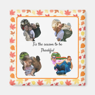 Custom thanksgiving turkey photo collage magnet
