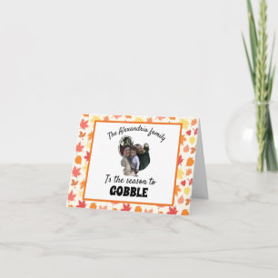 Custom thanksgiving turkey photo season to gobble card
