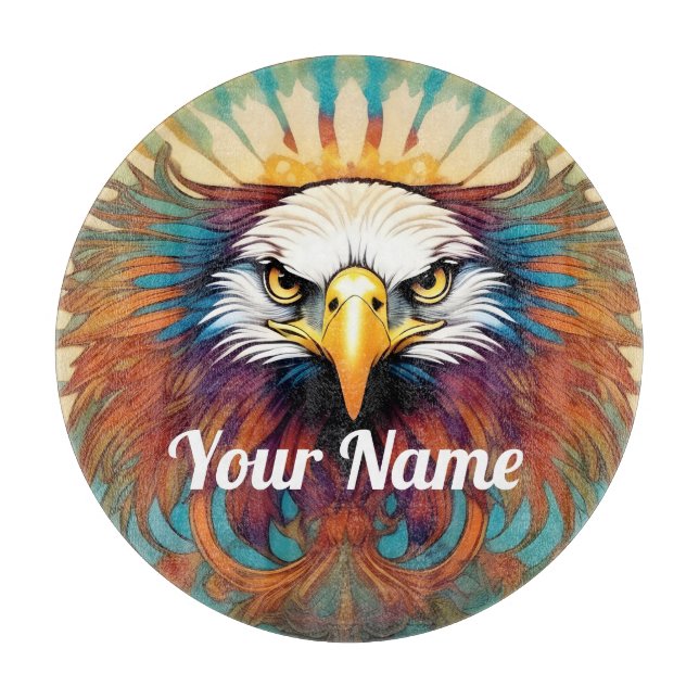 Custom The Eagle Glass Cutting Board (Front)