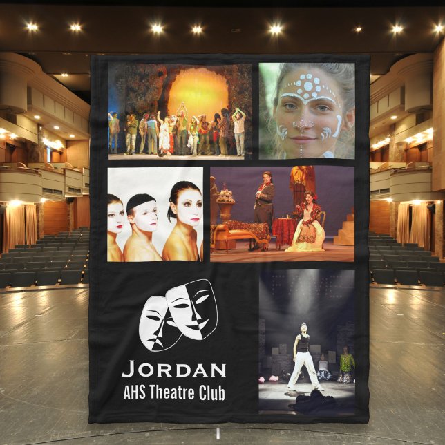 Custom Theatre, Drama Club 5 Photo Collage Fleece Blanket (Creator Uploaded)