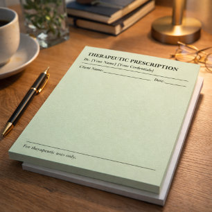 Custom Therapeutic Prescription Note Pad for Docto