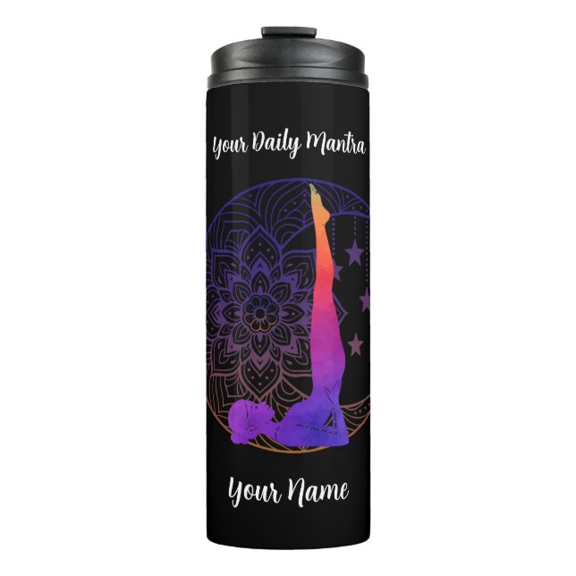 Custom Thermal Tumbler with Name & Mantra (Front)