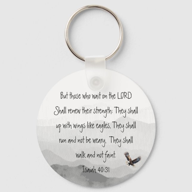 Custom They Who Wait Upon the Lord Eagle Isaiah Key Ring (Front)