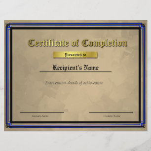 Custom Thin Blue Line Flag Certificate