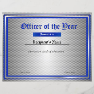 Custom Thin Blue Line Flag Certificate