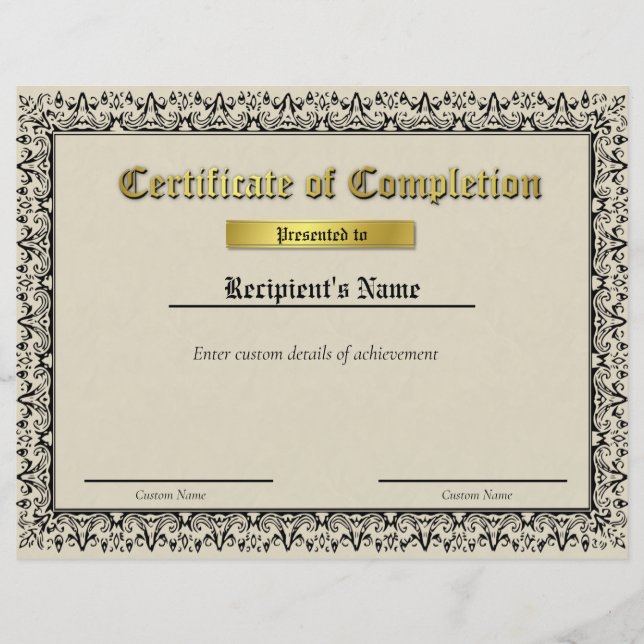 Custom Thin Blue Line Flag Certificate (Front)