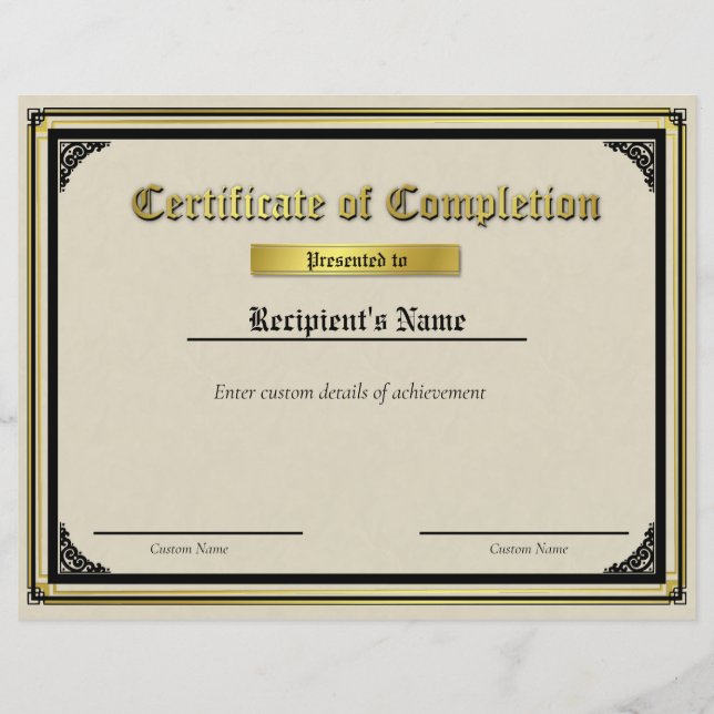 Custom Thin Blue Line Flag Certificate (Front)