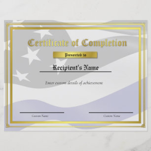 Custom Thin Blue Line Flag Certificate