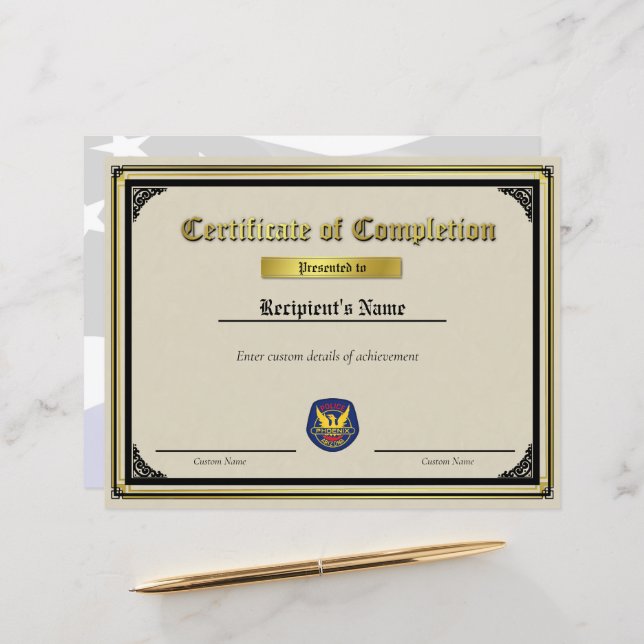 Custom Thin Blue Line Patch Certificate (Front/Back In Situ)