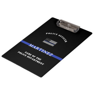 Custom Thin Blue Line Police Officer Appreciation Clipboard