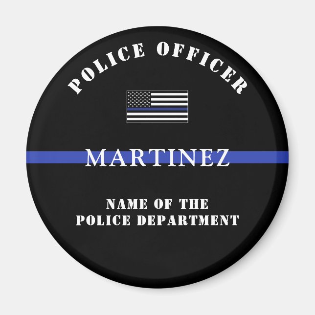Custom Thin Blue Line Police Officer Appreciation Magnet (Front)