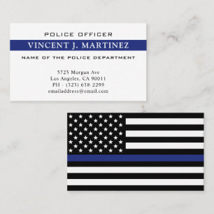 Custom Thin Blue Line Police Officer Police Dept Business Card