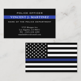 Custom Thin Blue Line Police Officer Police Dept Business Card