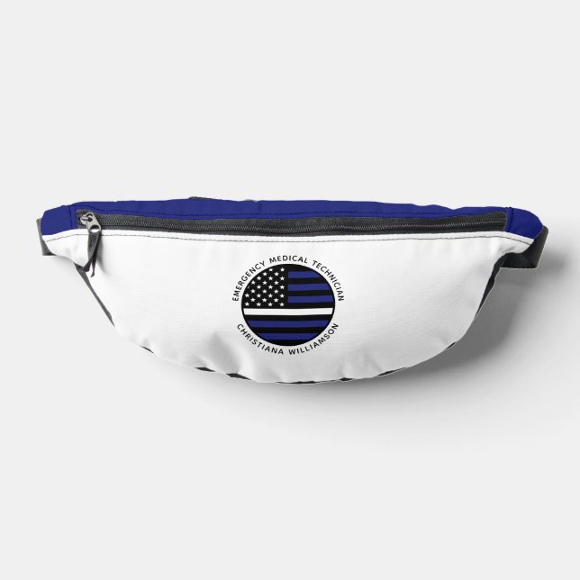 Custom Thin White Line USA Flag EMS EMT  Bum Bags (Lay Down)