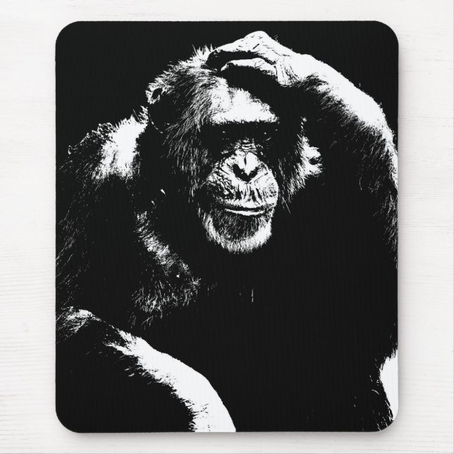 Custom Thinking Ape Pop Art Trendy Modern Template Mouse Mat (Front)