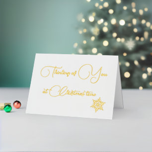 Custom Thoughtful Seasons Greetings Design Gold Foil Holiday Card