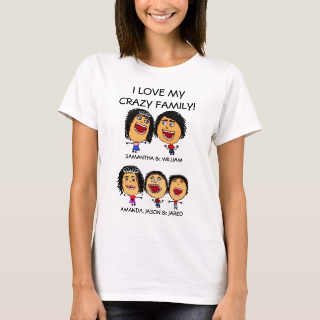 Custom Three Crazy Kids Cartoon T-Shirt (Front)