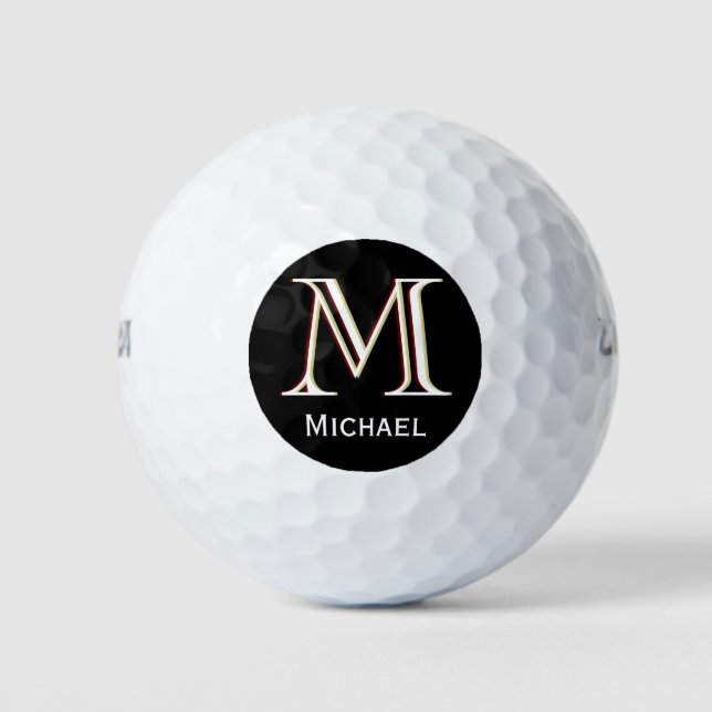 Custom Three-Layered Monogram with First Name Golf Balls (Front)
