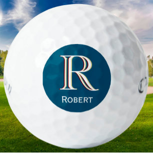 Custom Three-Layered Monogram with First Name  Golf Balls