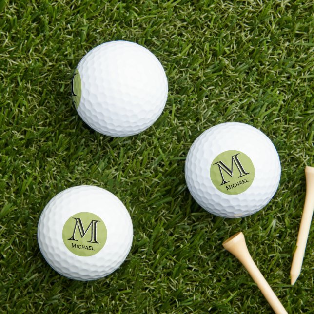 Custom Three-Layered Monogram with First Name Golf Balls (Insitu Grass)