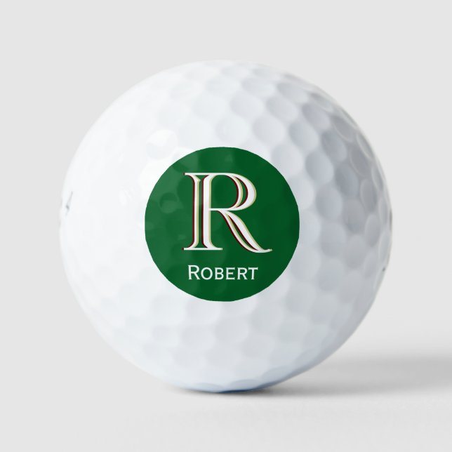 Custom Three-Layered Monogram with First Name Golf Golf Balls (Front)