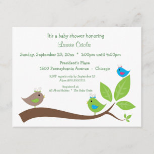 Custom Three Little Birds Baby Shower Invitation