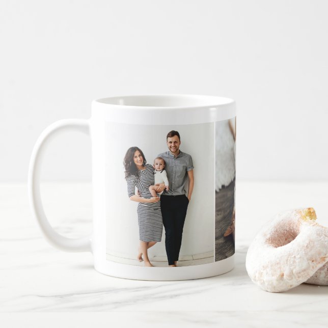 Custom Three Photo Collage Mug (With Donut)