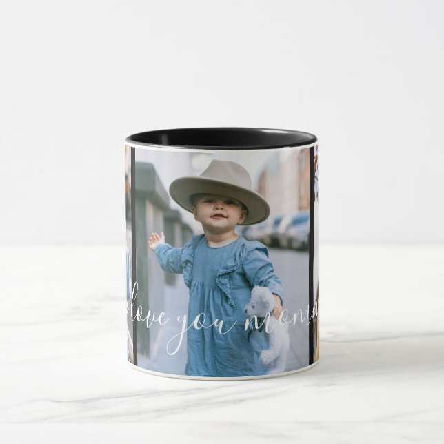 Custom Three Photo I Love You Mummy Mug (Center)