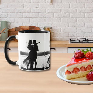 Custom Three Photo Make it Black And White Mug