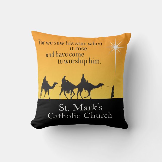 Custom Three Wise Men Star of Bethlehem Christmas Cushion (Front)