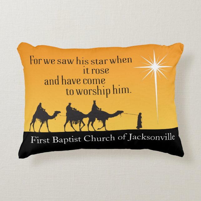 Custom Three Wise Men Star of Bethlehem Christmas Decorative Cushion (Front)