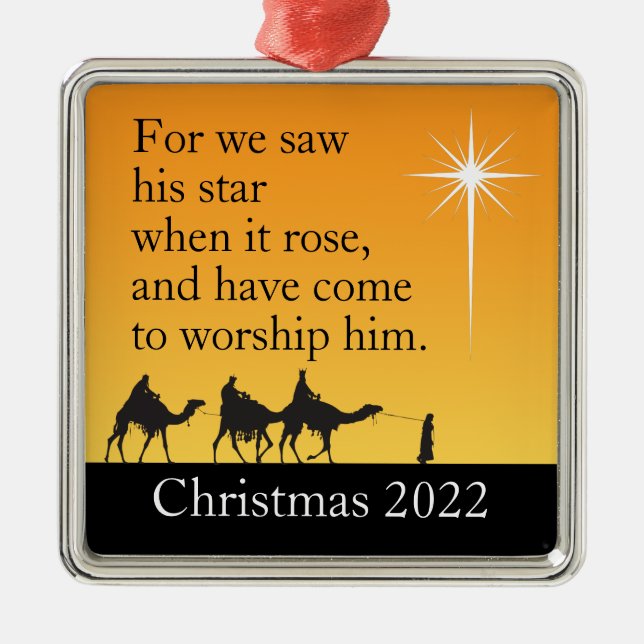 Custom Three Wise Men Star of Bethlehem Christmas Metal Tree Decoration (Front)