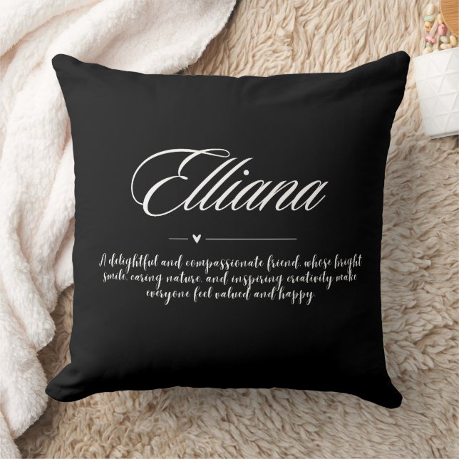 Custom Throw Pillow – Personalised with Guest Name (Blanket)