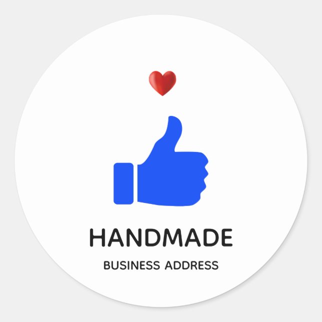 Custom Thumbs Up Image on White Classic Round Sticker (Front)