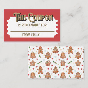 Custom Ticket Christmas Gift Coupon Card 
