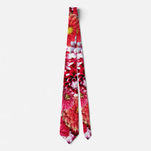 custom tie abstract pink white flowers