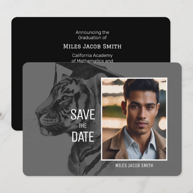 Custom Tiger Graduation Announcement (Front/Back)